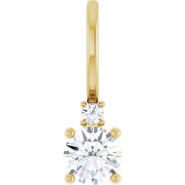 14K Natural Gemstone & .015 CT Natural Diamond Charm/Pendant