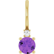 14K Natural Gemstone & .015 CT Natural Diamond Charm/Pendant