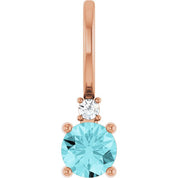 14K Natural Gemstone & .015 CT Natural Diamond Charm/Pendant