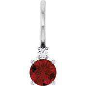 14K Natural Gemstone & .015 CT Natural Diamond Charm/Pendant