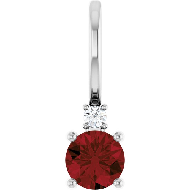 14K Natural Gemstone & .015 CT Natural Diamond Charm/Pendant