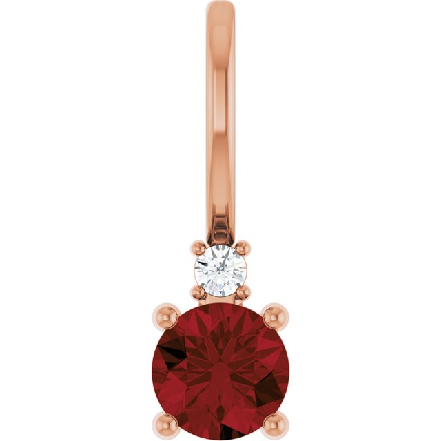 14K Natural Gemstone & .015 CT Natural Diamond Charm/Pendant