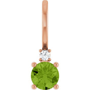 14K Natural Gemstone & .015 CT Natural Diamond Charm/Pendant