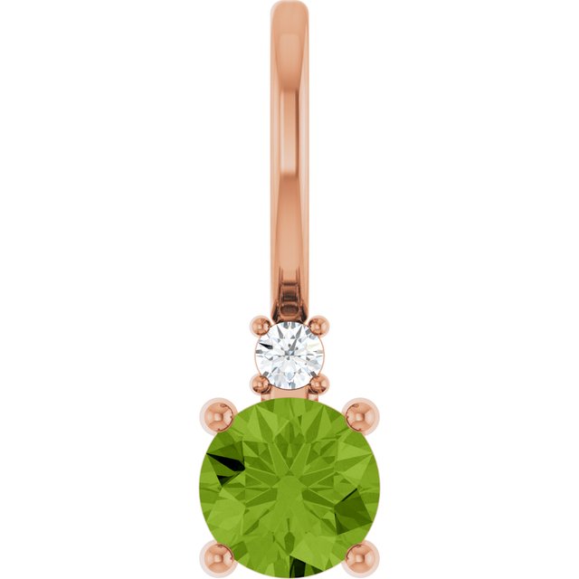 14K Natural Gemstone & .015 CT Natural Diamond Charm/Pendant