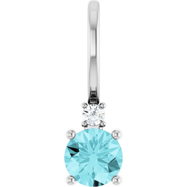 14K Natural Gemstone & .015 CT Natural Diamond Charm/Pendant