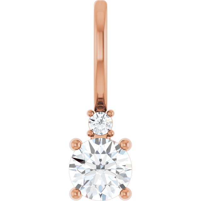 14K Rose 1/4 CTW Natural Diamond Charm/Pendant