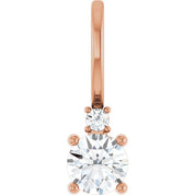 14K Natural Gemstone & .015 CT Natural Diamond Charm/Pendant