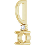 14K Yellow 4 mm Round .015 CT Natural Diamond Semi-Set Charm/Pendant