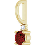 14K Natural Gemstone & .015 CT Natural Diamond Charm/Pendant