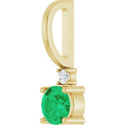 14K Natural Gemstone & .015 CT Natural Diamond Charm/Pendant