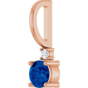 14K Natural Gemstone & .015 CT Natural Diamond Charm/Pendant