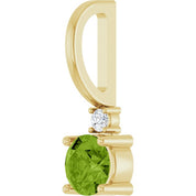 14K Natural Gemstone & .015 CT Natural Diamond Charm/Pendant