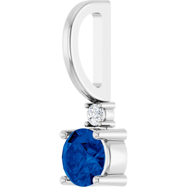 14K Natural Gemstone & .015 CT Natural Diamond Charm/Pendant