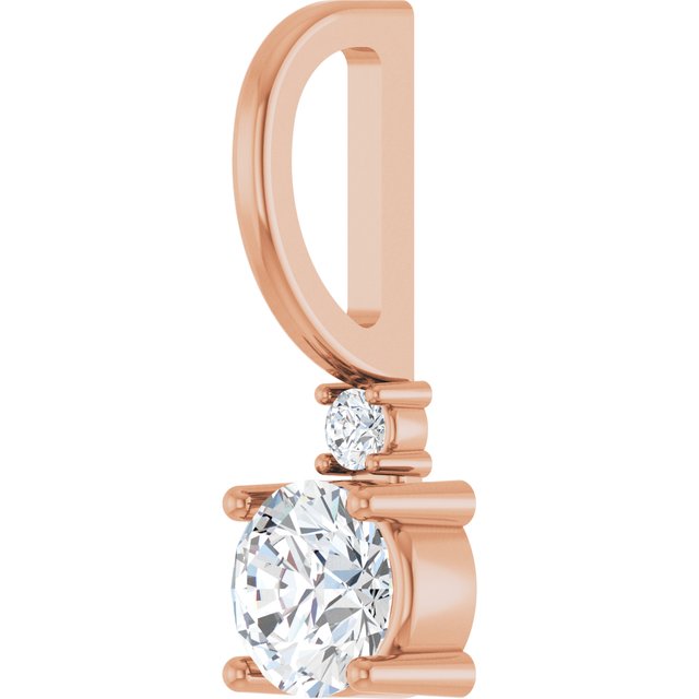 14K Natural Gemstone & .015 CT Natural Diamond Charm/Pendant