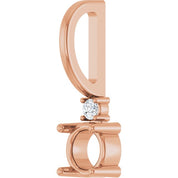 14K Rose 4 mm Round .015 CT Natural Diamond Semi-Set Charm/Pendant