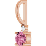 14K Natural Gemstone & .015 CT Natural Diamond Charm/Pendant