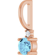 14K Natural Gemstone & .015 CT Natural Diamond Charm/Pendant