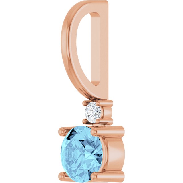 14K Natural Gemstone & .015 CT Natural Diamond Charm/Pendant