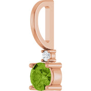 14K Natural Gemstone & .015 CT Natural Diamond Charm/Pendant