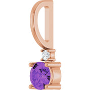 14K Natural Gemstone & .015 CT Natural Diamond Charm/Pendant