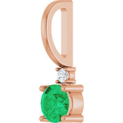 14K Natural Gemstone & .015 CT Natural Diamond Charm/Pendant