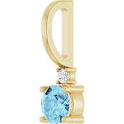 14K Natural Gemstone & .015 CT Natural Diamond Charm/Pendant
