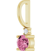 14K Natural Gemstone & .015 CT Natural Diamond Charm/Pendant
