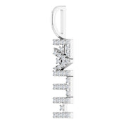 14K White 1/8 CTW Natural Diamond "Faith" Charm/Pendant