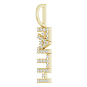 14K Yellow 1/8 CTW Natural Diamond "Faith" Charm/Pendant