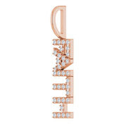 14K Rose 1/8 CTW Natural Diamond "Faith" Charm/Pendant