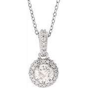 14K White 1/2 CTW Natural Diamond 18" Necklace