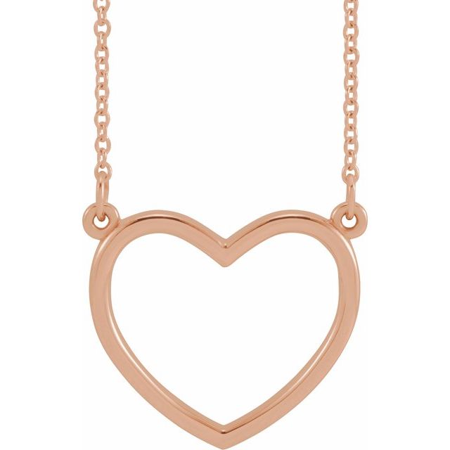 14K Rose Heart 16" Necklace
