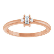 14K Rose .08 CTW Natural Diamond Stackable Ring