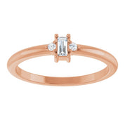 14K Rose .08 CTW Natural Diamond Stackable Ring