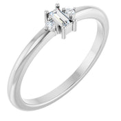 Sterling Silver .08 CTW Natural Diamond Stackable Ring