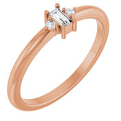 14K Rose .08 CTW Natural Diamond Stackable Ring
