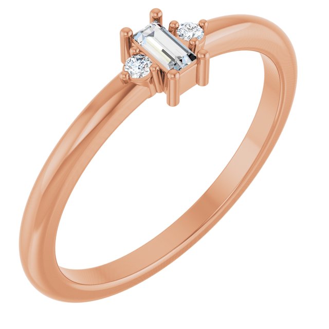 14K Rose .08 CTW Natural Diamond Stackable Ring