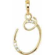 14K Yellow .025 CTW Natural Diamond Initial O Pendant