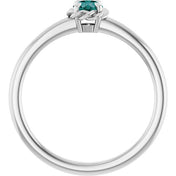 Platinum Lab-Grown Alexandrite Solitaire Rope Ring