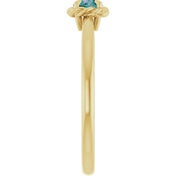 14K Yellow Lab-Grown Alexandrite Solitaire Rope Ring