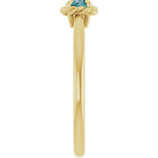 14K Yellow Lab-Grown Alexandrite Solitaire Rope Ring