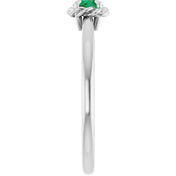 Platinum Lab-Grown Emerald Solitaire Rope Ring