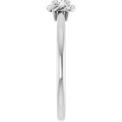 Platinum Natural White Sapphire Solitaire Rope Ring