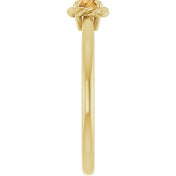 14K Yellow Natural Citrine Solitaire Rope Ring