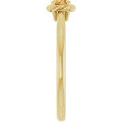 14K Yellow Natural Citrine Solitaire Rope Ring