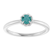 14K White Lab-Grown Alexandrite Solitaire Rope Ring