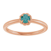 14K Rose Lab-Grown Alexandrite Solitaire Rope Ring