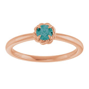 14K Rose Lab-Grown Alexandrite Solitaire Rope Ring