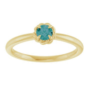 14K Yellow Lab-Grown Alexandrite Solitaire Rope Ring