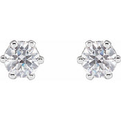 14K White 4 mm Imitation White Cubic Zirconia Stud Earrings